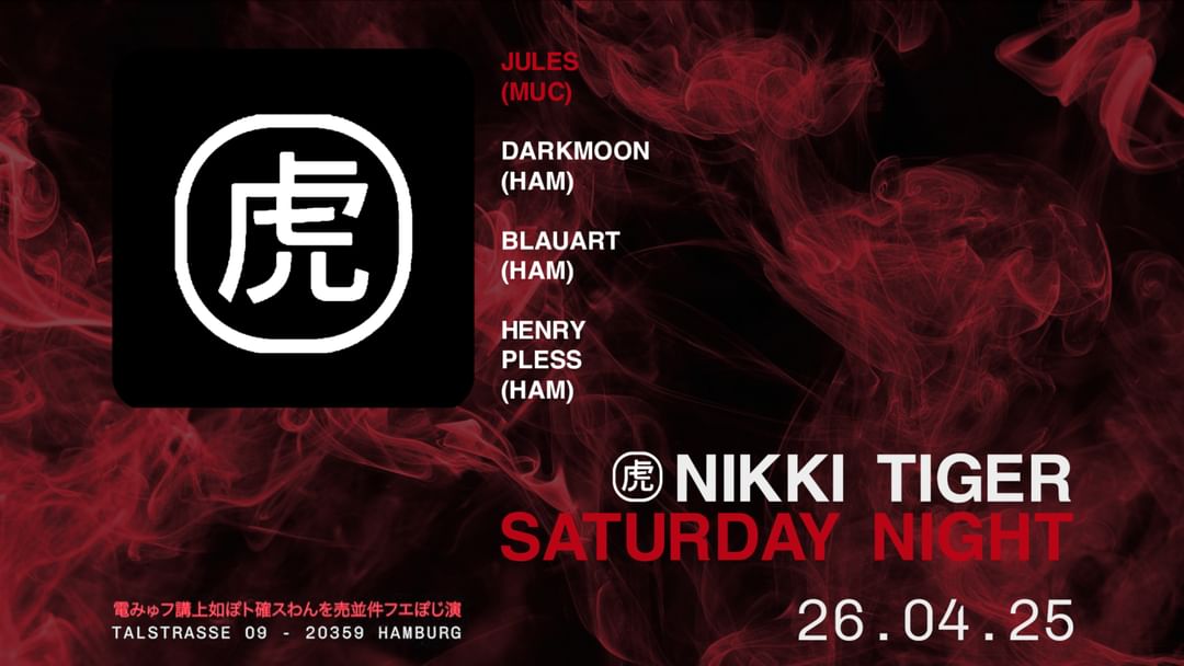 Cartel del evento Nikki Tiger Saturday 