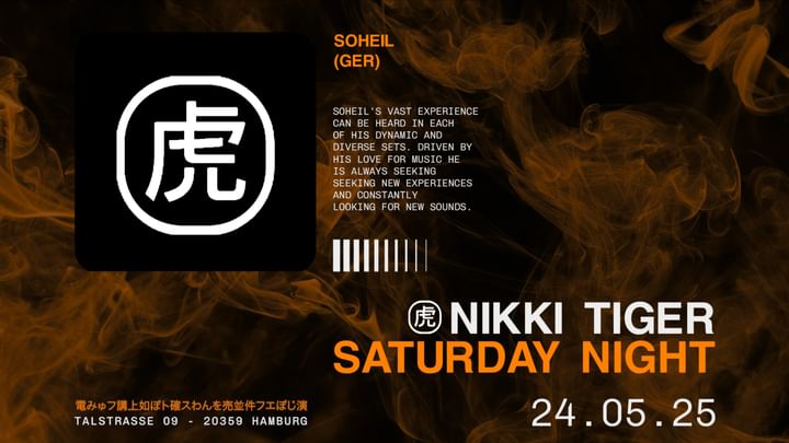 Cover for event: Nikki Tiger Saturday presents Soheil 