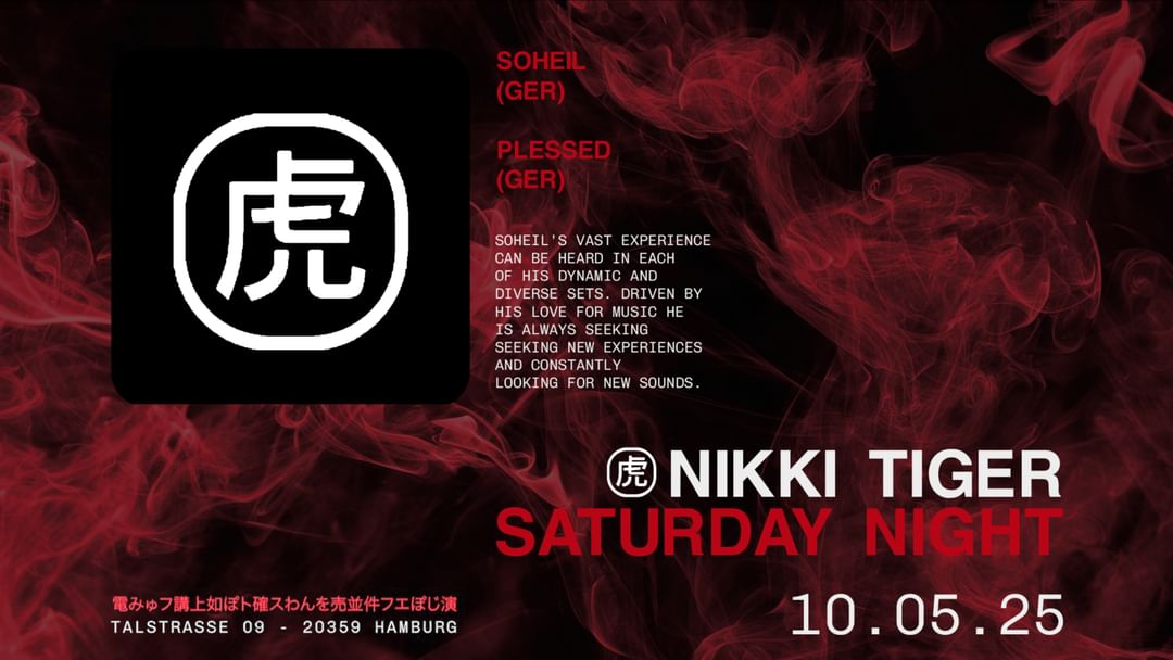 Nikki Tiger Saturday presents Soheil & Plessed event cover