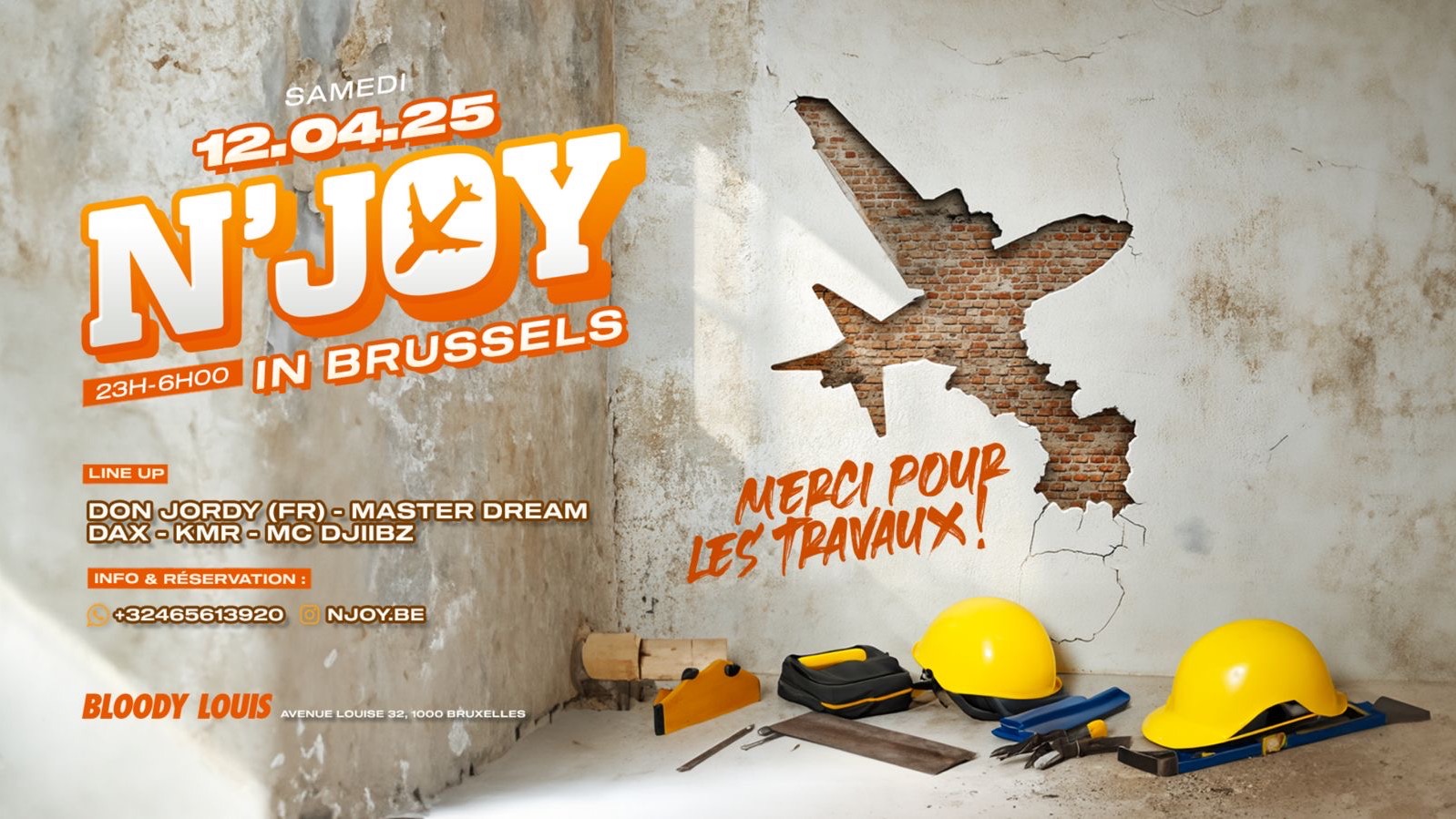 N’JOY BACK IN BRUSSELS x 12TH APRIL x BLOODY LOUIS