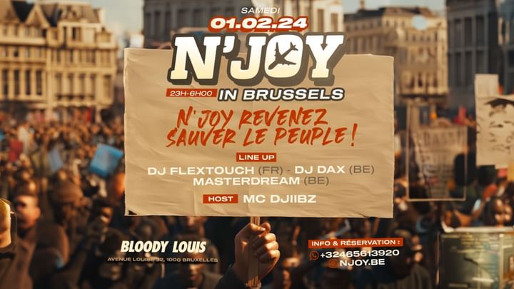 Cover for event: N’JOY BACK IN BRUSSELS x 1ST FEBRUARY x BLOODY LOUIS