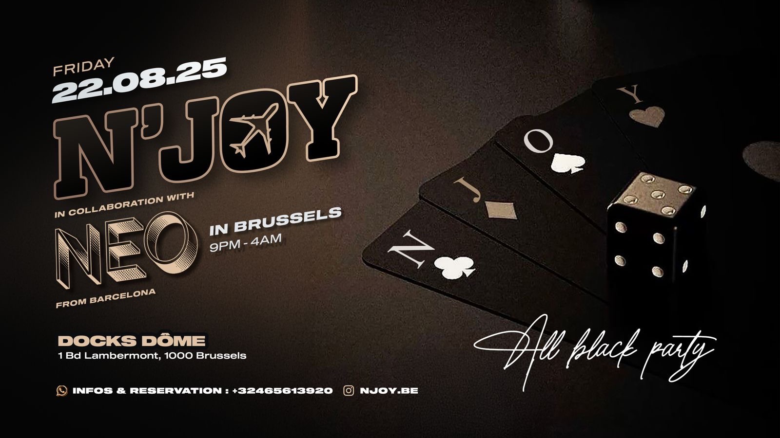 N’JOY BRUSSELS X ALL BLACK PARTY X DOCKS DOME