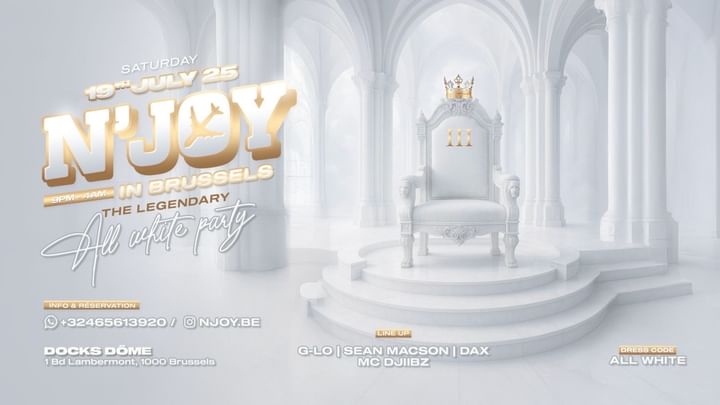 Cover for event: N’JOY BRUSSELS X ALL WHITE PARTY X DOCKS DOME