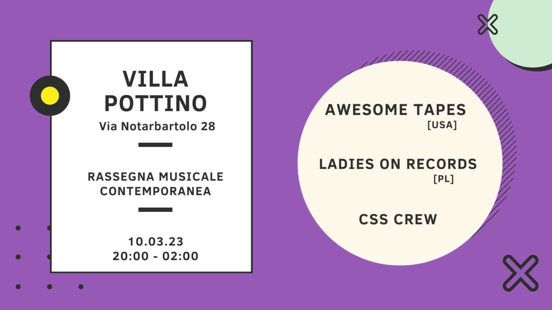 Nomad Music Festival w/Awesome Tapes, Ladies on Records, CSS Crew image