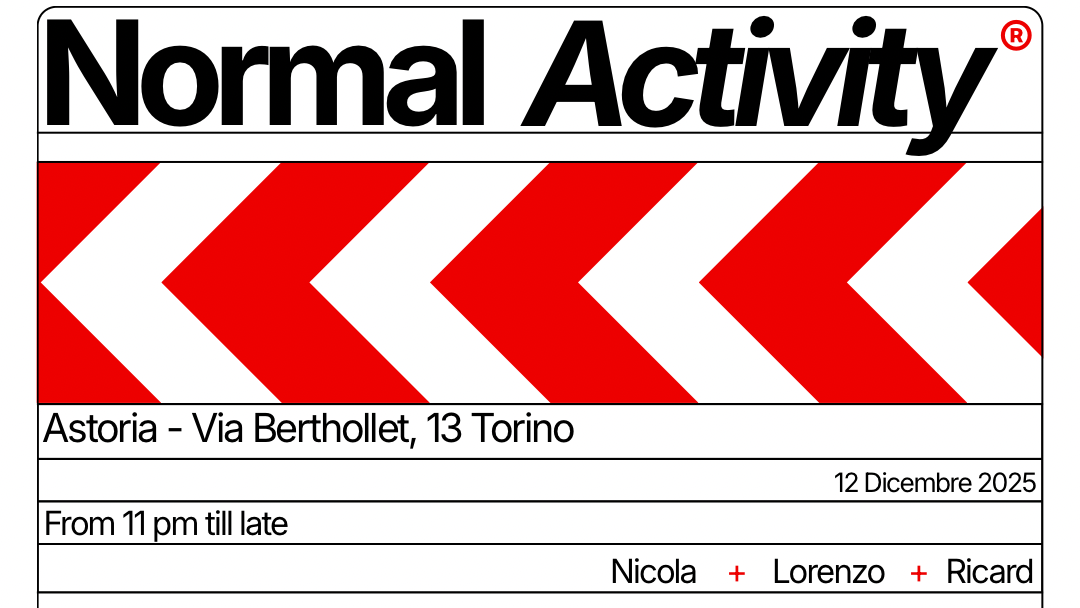 NORMAL ACTIVITY: Nicola + Lorenzo + Ricard at Astoria Basement  image