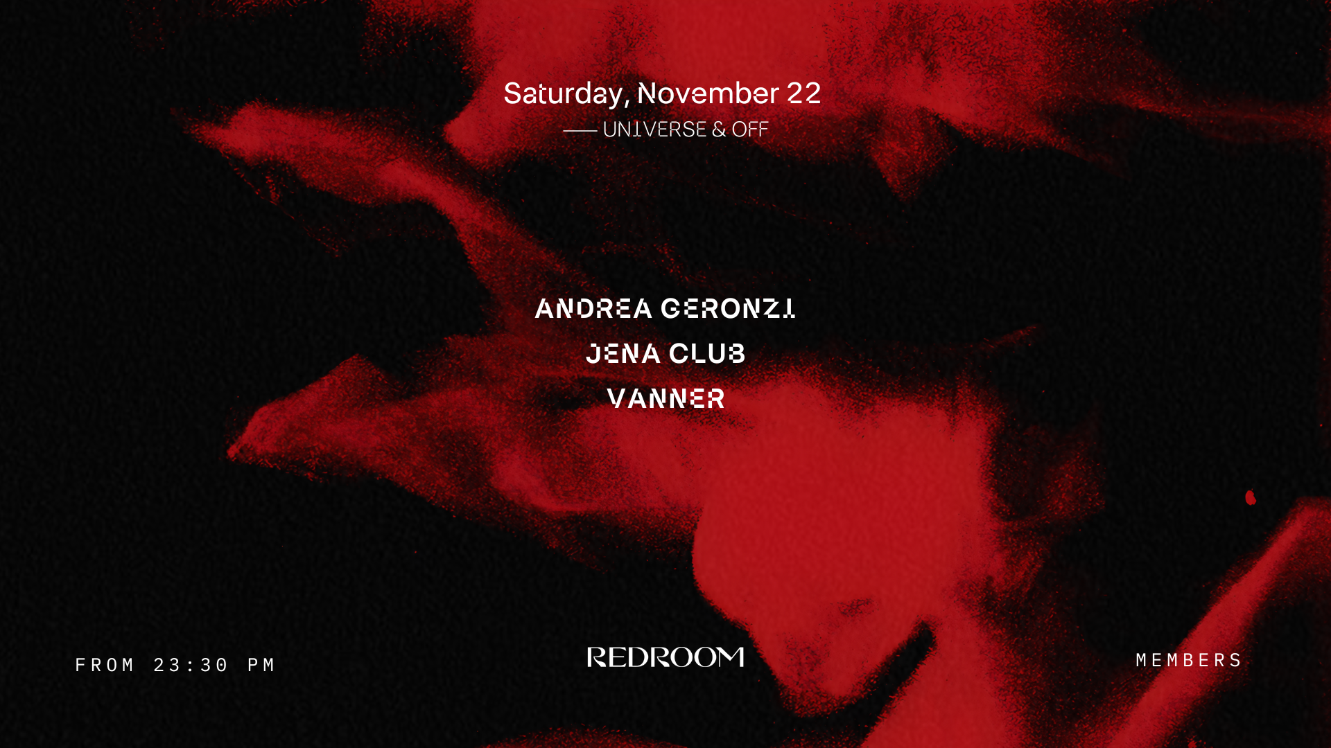 OFF x UNIVERSE take over November 22th | Andrea Geronzi - Jena Club - Vanner