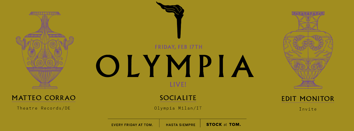 Olympia | MATTEO CORRAO + EDIT MONITOR + SOCIALITE image