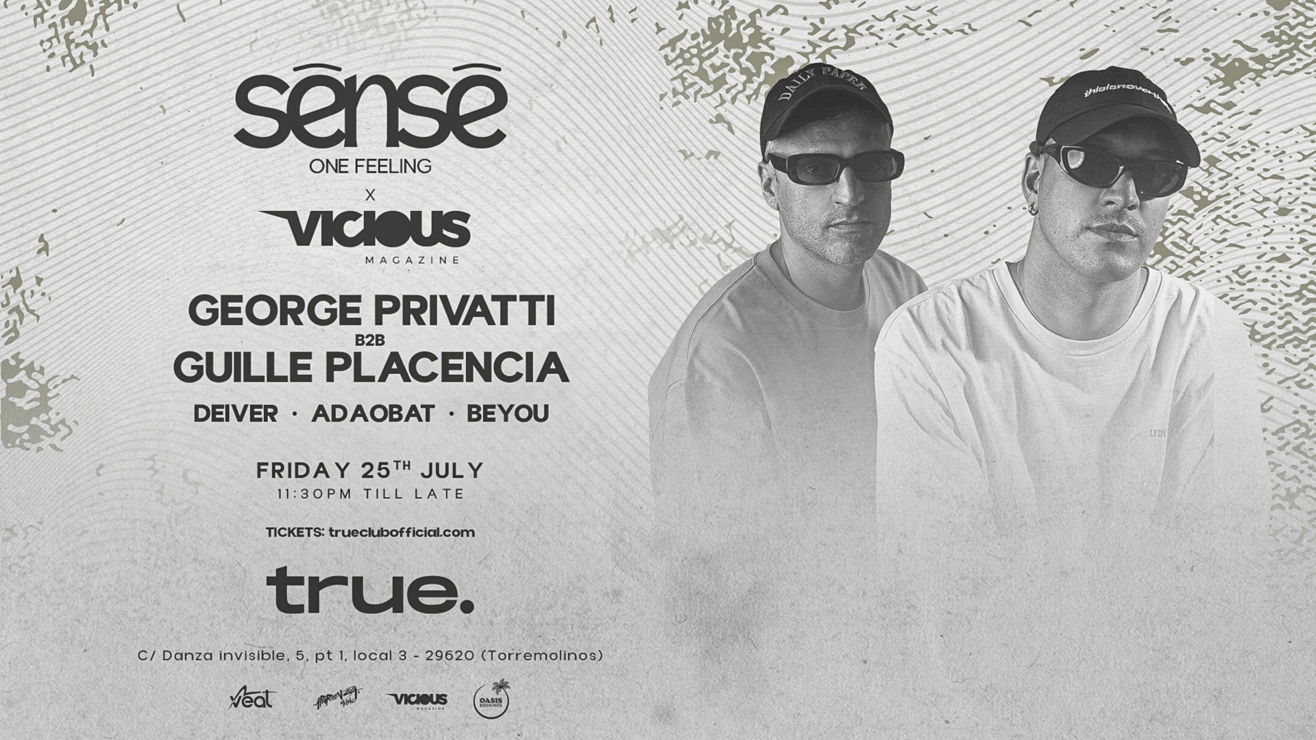 ONE FEELING SENSE X VICIOUS W/ GEORGE PRIVATTI B2B GUILLE PLACENCIA, DEIVER, ADAOBAT Y BEYOU image