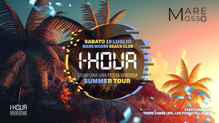 Cover for event: 1 hour @ MARE MOSSO BEACH CLUB