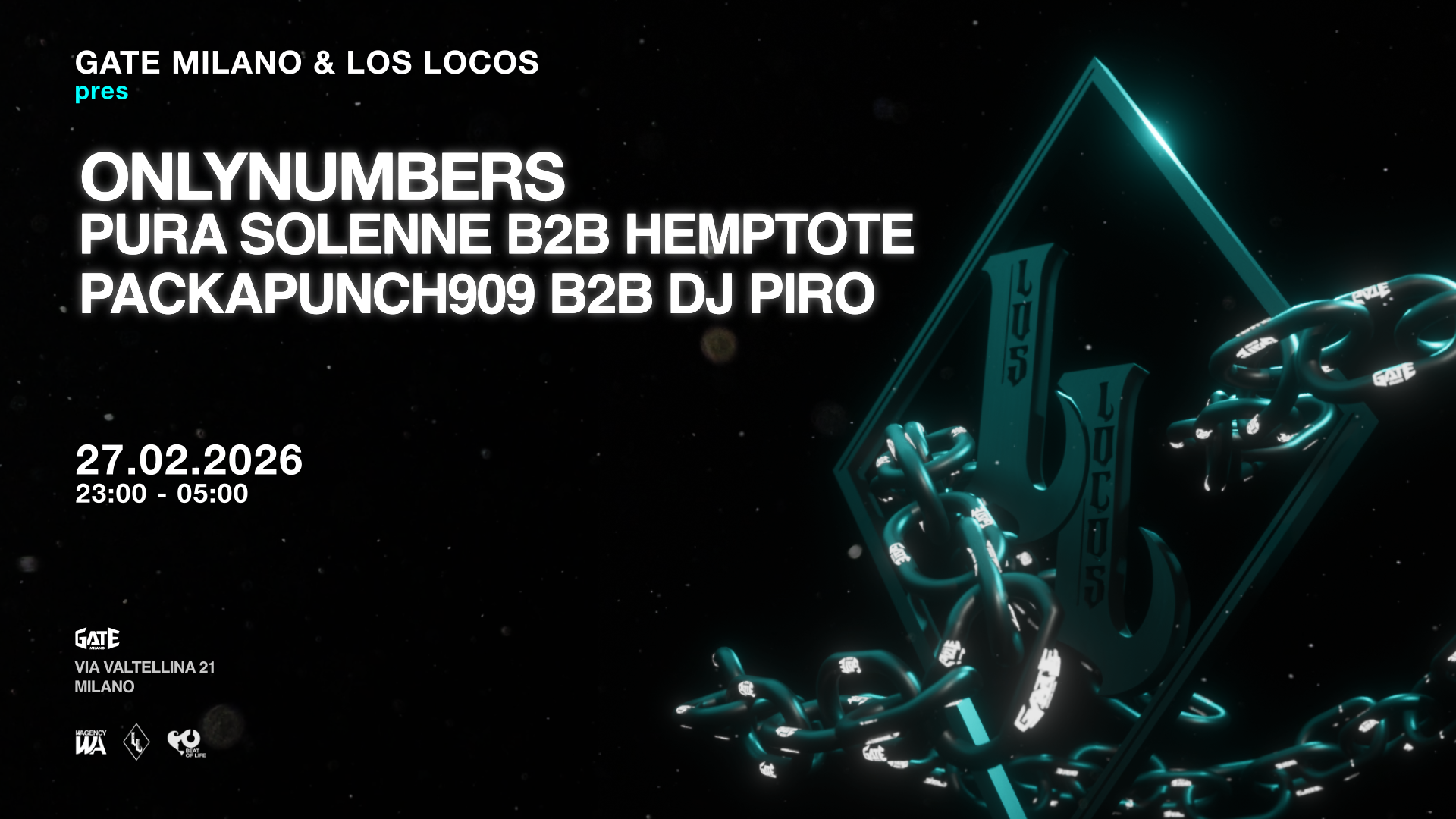 Onlynumbers, Pura Solenne b2b Hemptote, Packapunch909 b2b DJ Piro image