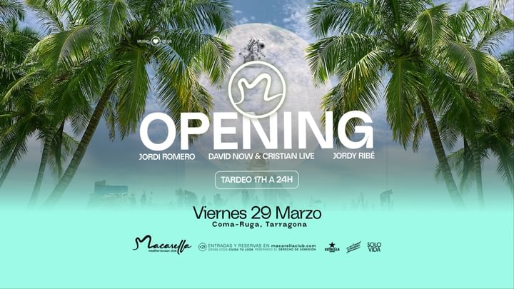 Cover for event: OPENING 2024 | VIERNES 29 MARZO | TARDEO