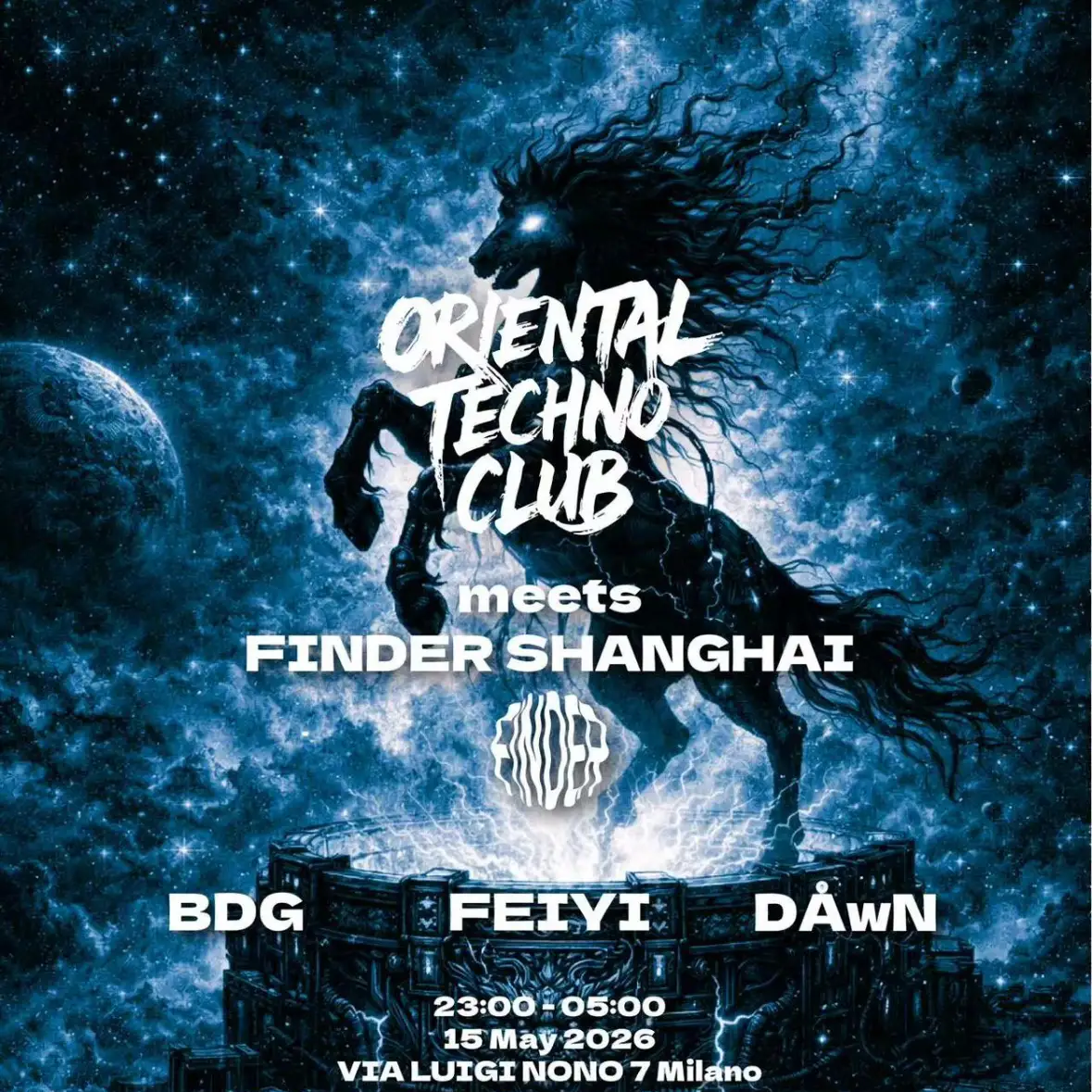 Oriental Techno Club - 東極玄音寺 meets Finder Shanghai: FEIYI, Bdg, DÅwN - Tickets on RA Guide image