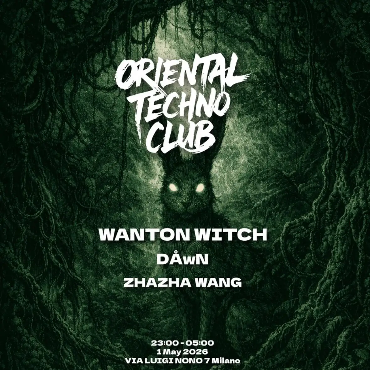 Oriental Techno Club - 東極玄音寺: Wanton Witch, DÅwN, ZHAZHA WANG - Tickets on RA Guide image