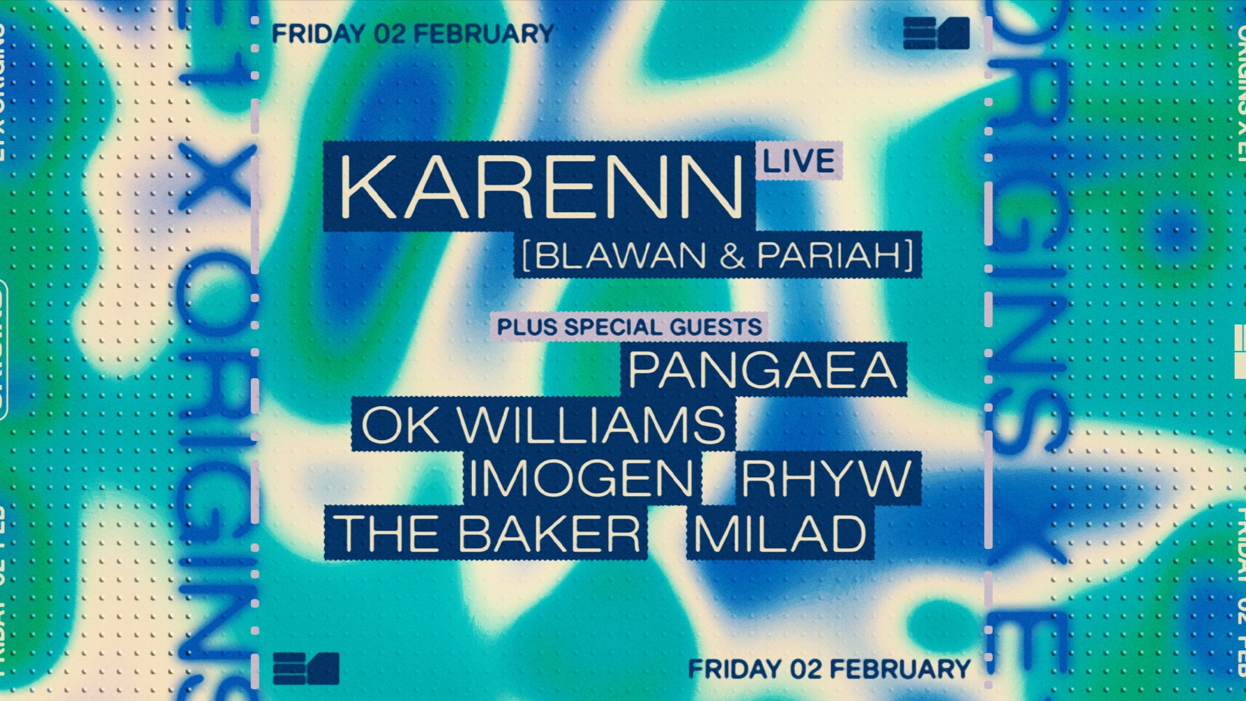 Origins: Karenn (Live), Pangaea, OK Williams, IMOGEN, Rhyw image