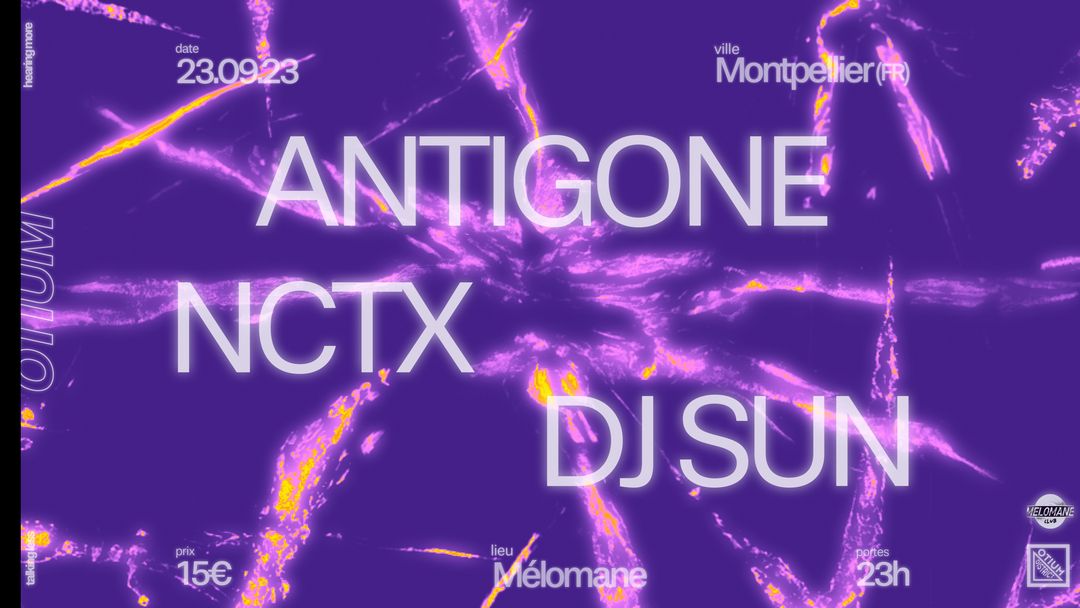 Copertina evento OTIUM w/ Antigone, NCTX, DJ SUN