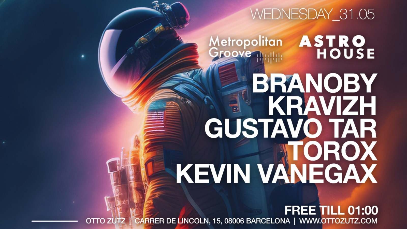 Otto Zutz club X MetropolitanGroove pres. ASTROHOUSE - LAST 50 FREE TICKS image
