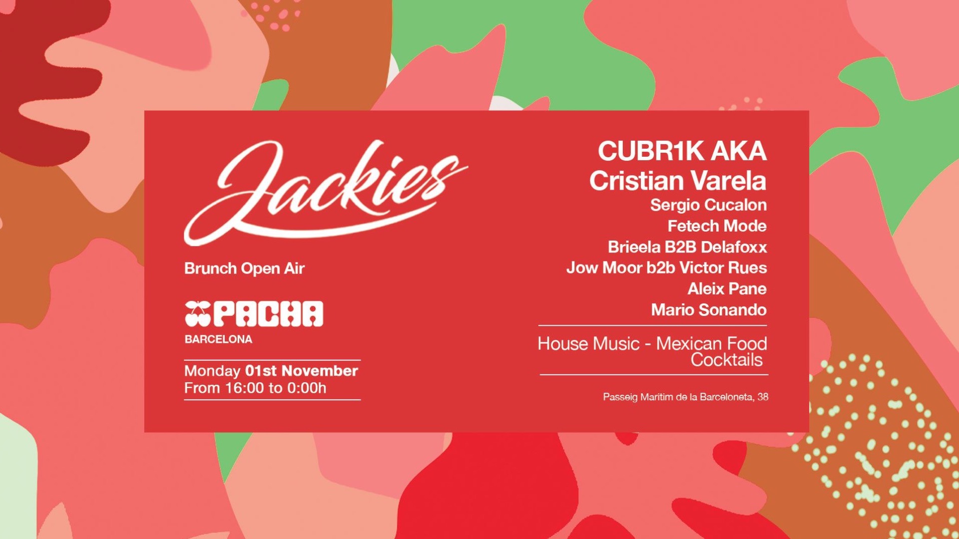 Pacha Barcelona pres. JACKIES w/ Cristian Varela (Daytime) image
