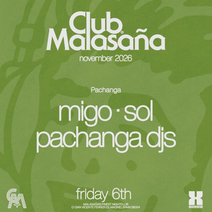 Cartel de Pachanga con Migo, Sol y Pachanga DJs en Club Malasana