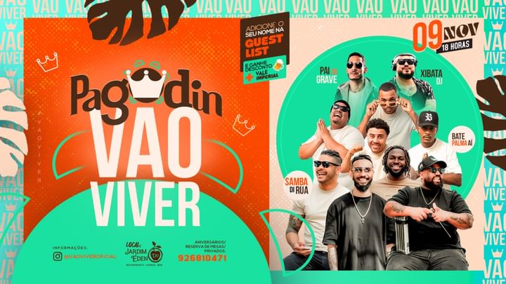 Cover for event: Pagodin #VaoViver - 2 Bandas + de 5h. de Pagode!