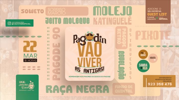 Cover for event: Pagodin #VaoViver "AS ANTIGAS" 3ª Edição