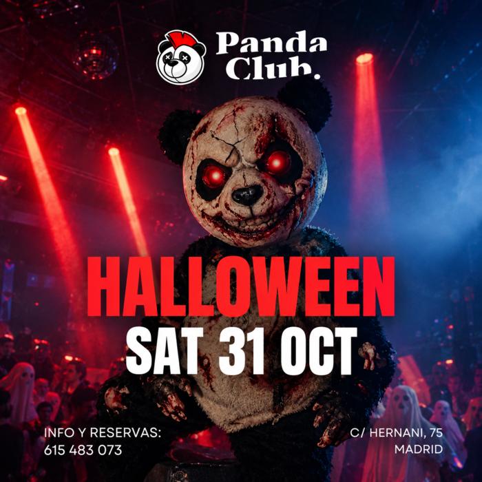 Cartel de Panda Sabado - Halloween en Panda Club