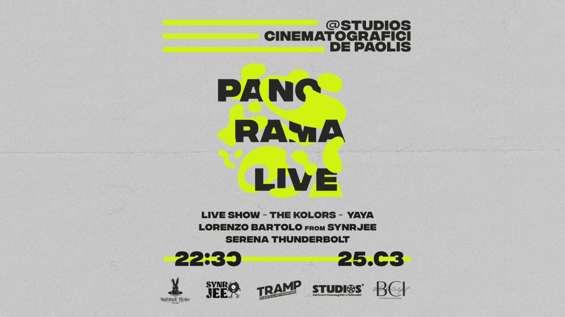PANORAMA LIVE @ STUDIOS CINEMATOGRAFICI De Paolis image