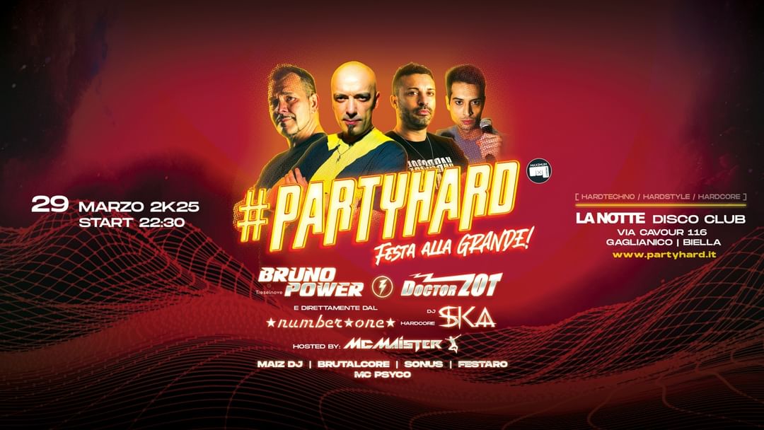 Cartell de l'esdeveniment #PARTYHARD Festa alla Grande w/ DOCTOR ZOT / BRUNO POWER / SKA / MC MAISTER
