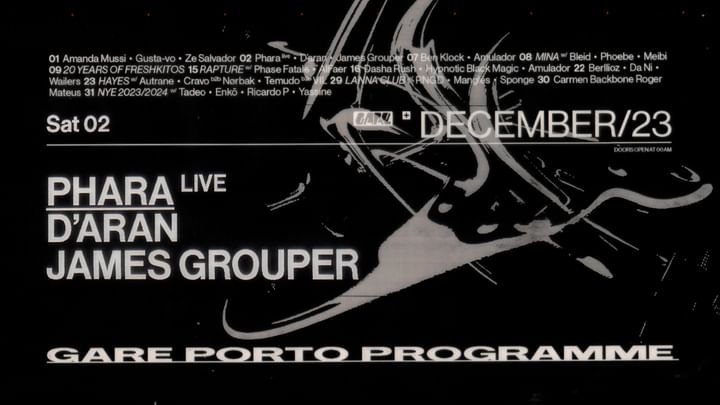 Cover for event: Phara live + D’aran + James Grouper 