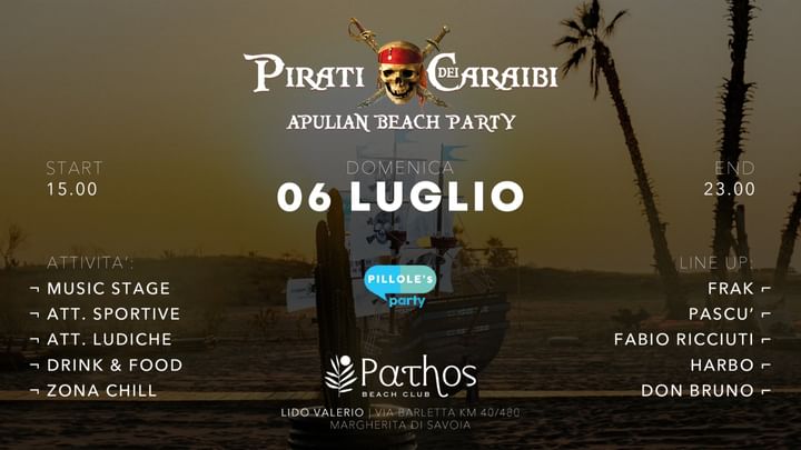 Cover for event: PIRATI DEI CARAIBI - Apulian Beach Party
