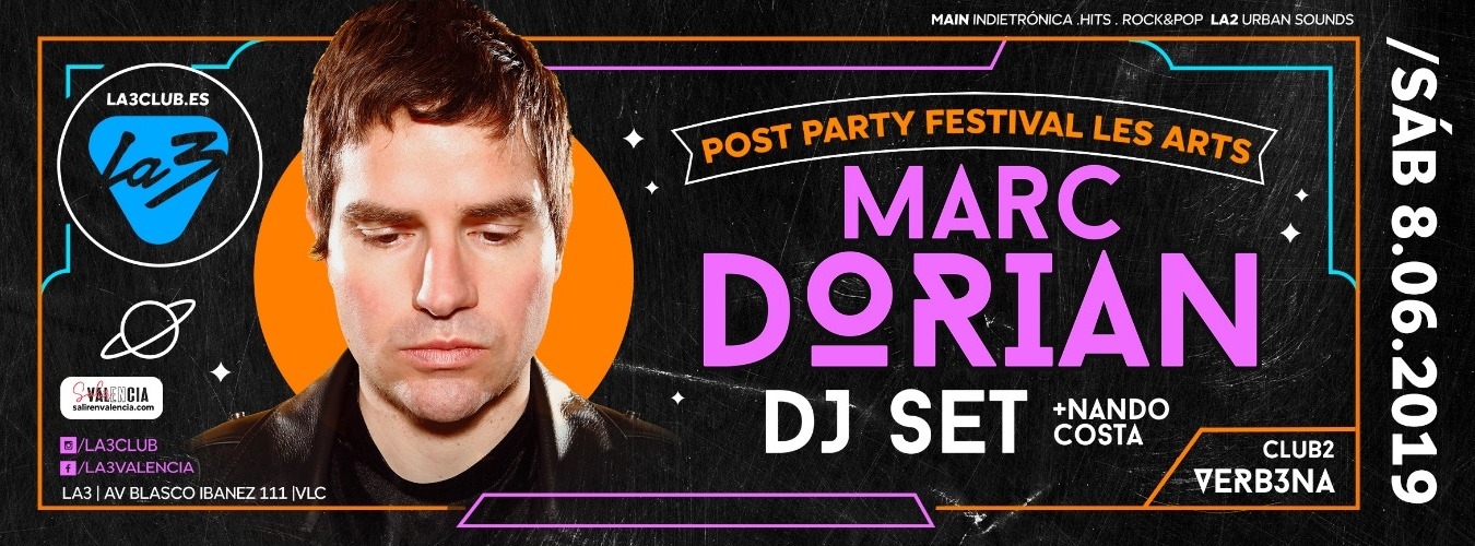 POST PARTY FESTIVAL LES ARTS. DORIAN DJ + NANDO COSTA + OBTUSO image