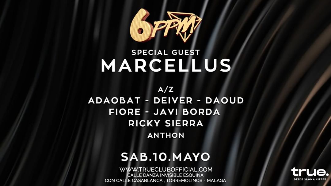 Cartel del evento PPM 6TH ANNIVERSARY W/ MARCELLUS, ADAOBAT, DEIVER, DAOUD, FIORE, JAVI BORDA, RICKY SIERRA Y ANTHON