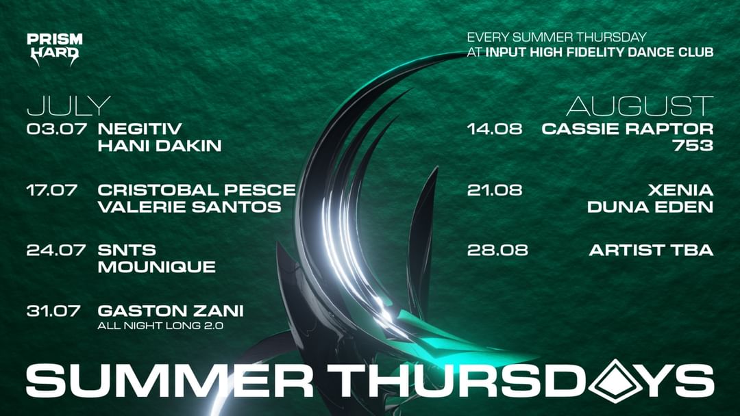Cartell de l'esdeveniment PRISM & KOMPOUND pres. SUMMER INDOOR RAVE with CASSIE RAPTOR & 753
