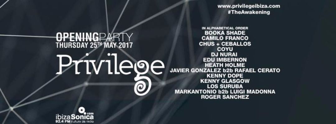 Cartell de l'esdeveniment Privilege Opening Party 2017