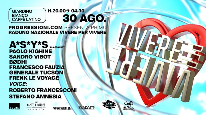 Cover for event: PROGRESSIONI presenta: VIVERE PER VIVERE