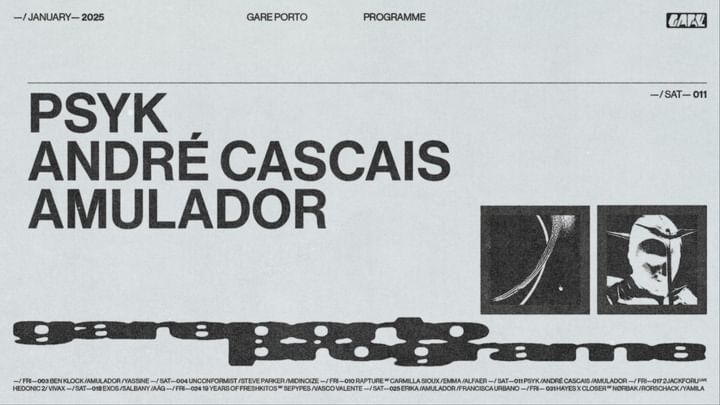 Cover for event: Psyk + André Cascais + Amulador