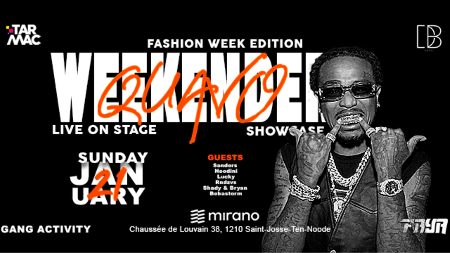 QUAVO LIVE ON STAGE SUNDAY 21 JANUARY 