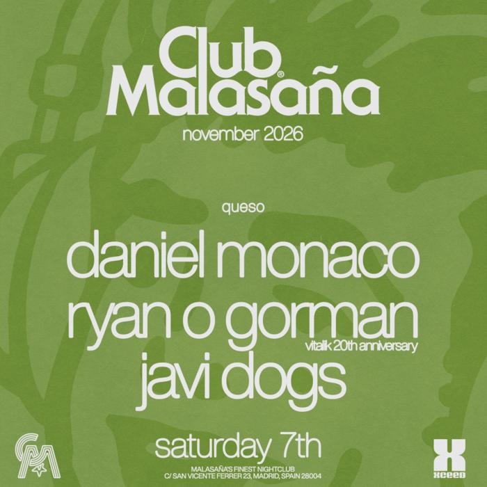 Cartel de queso con Daniel Monaco, Ryan O Gorman (Vitalik 20th anniversary) en Club Malasana