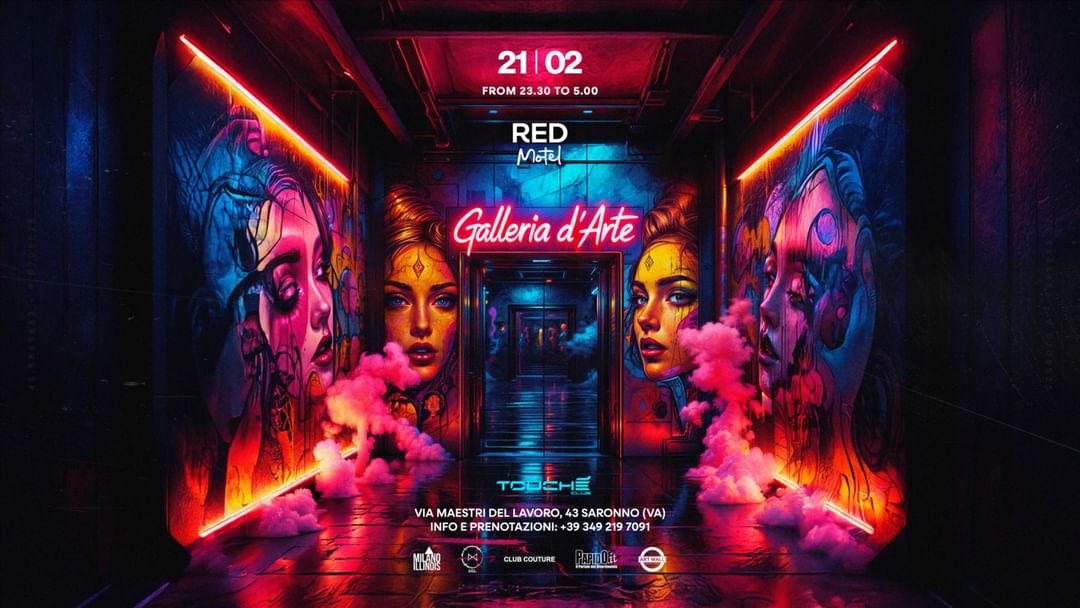 Capa do evento Red Motel Art Gallery ◉ Friday 21th February @Touché Club