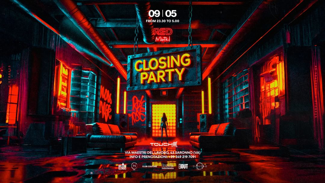 Capa do evento Red Motel Closing Party  ◉ Touché Club