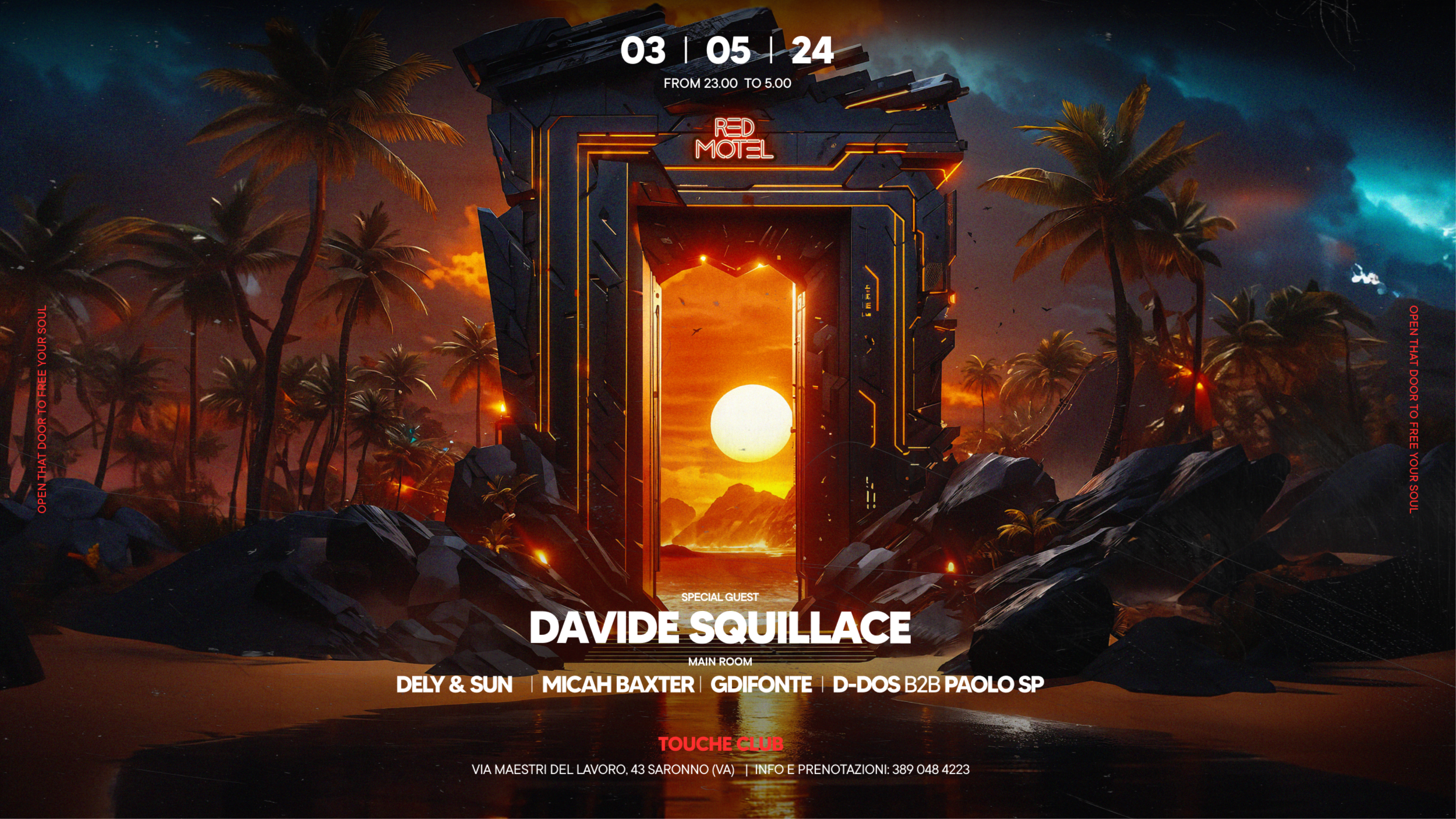 Red Motel presents: Davide Squillace & Many More ◉ Friday 3rd May  @Touché Club