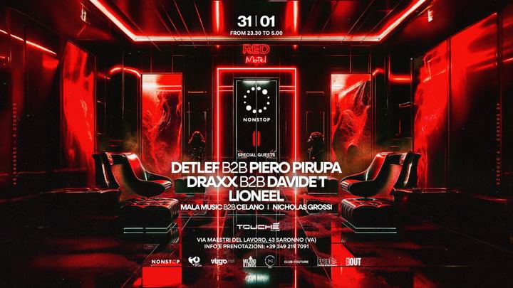 Cover for event: Red Motel x Non Stop w/ Detlef, Pirupa, Draxx and Many More ◉ Friday 31th January @Touché Club