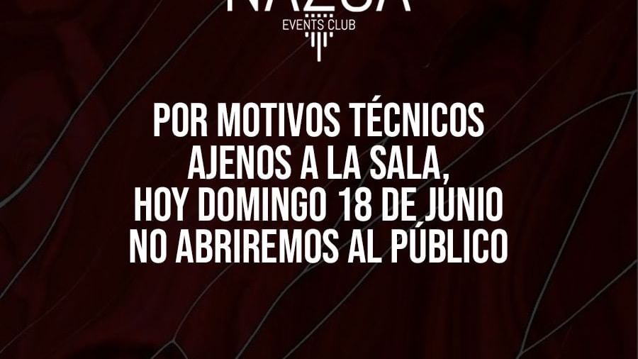 Cartell de l'esdeveniment CANCELADO RESERVADOS - DOMINGO 18 JUNIO