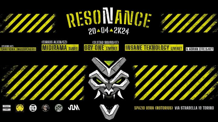 Cover for event: RESONANCE tekno party w/ Midirama (Cz) ObyOne & Insane Teknology live set