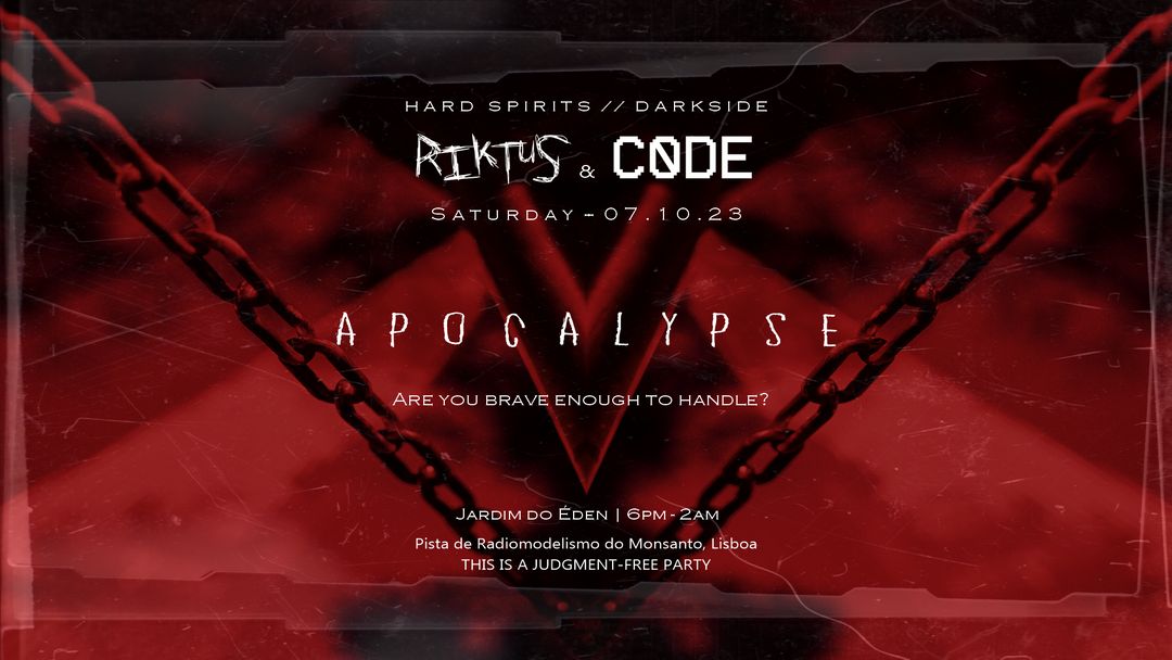 Cartell de l'esdeveniment RIKTUS & C0DE - APOCALYPSE | OPEN AIR SPECIAL EDITION 