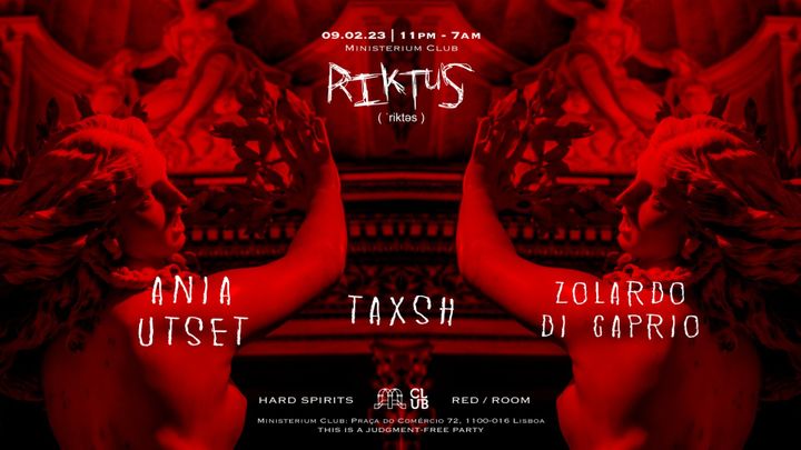 Cover for event: Riktus: RED/ROOM with Ania Utset, TAXSH and Zolardo di Caprio