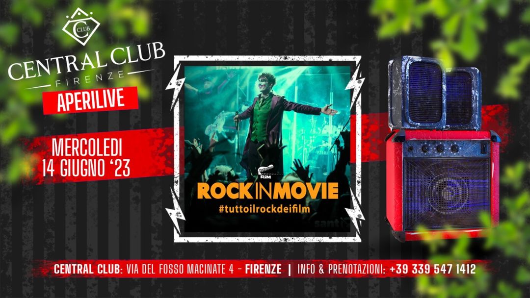 Cartell de l'esdeveniment ROCK IN MOVIE (SERATA HOLLYWOOD CON TUTTE LE HITS DEI FILM DA BALLARE!)