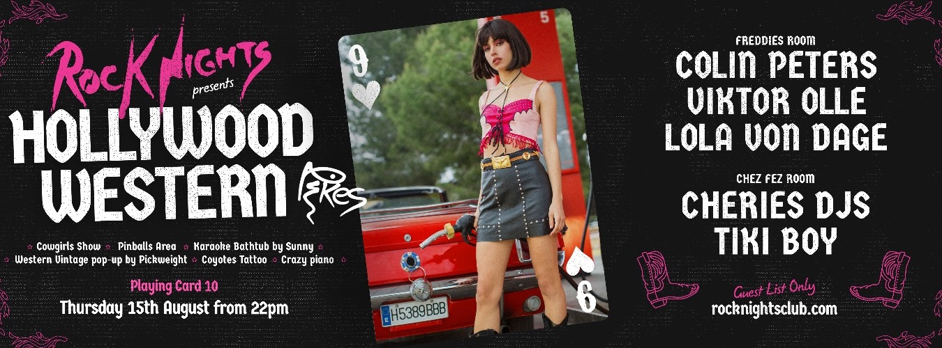 ROCK NIGHTS -  PLAYING CARD 10 - HOLLYWOOD WESTERN! image