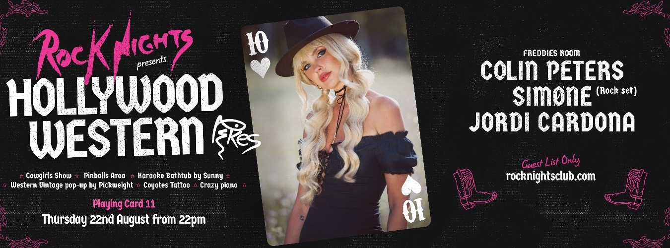 ROCK NIGHTS -  PLAYING CARD 11 - HOLLYWOOD WESTERN! image
