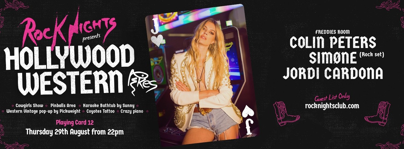 ROCK NIGHTS -  PLAYING CARD 12 - HOLLYWOOD WESTERN! image