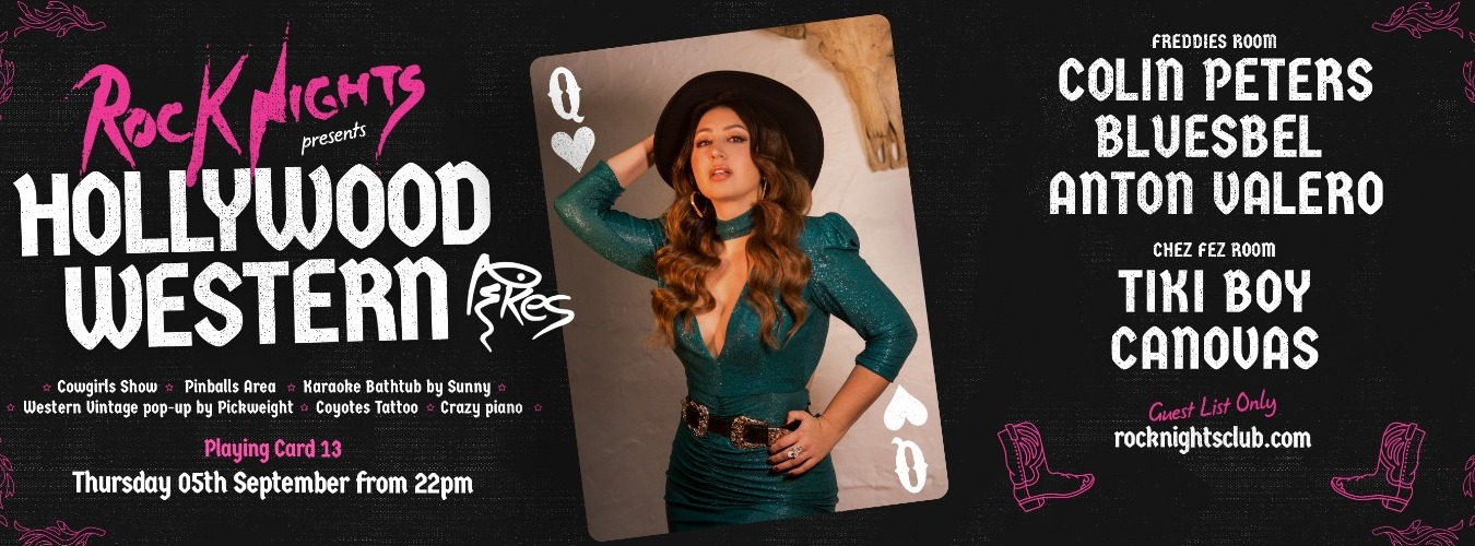 ROCK NIGHTS -  PLAYING CARD 13 - HOLLYWOOD WESTERN! image